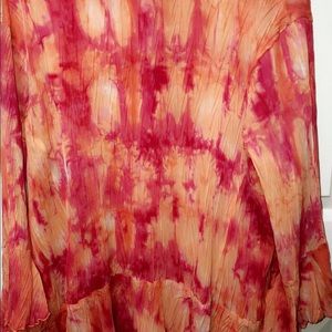 Red and orange blouse